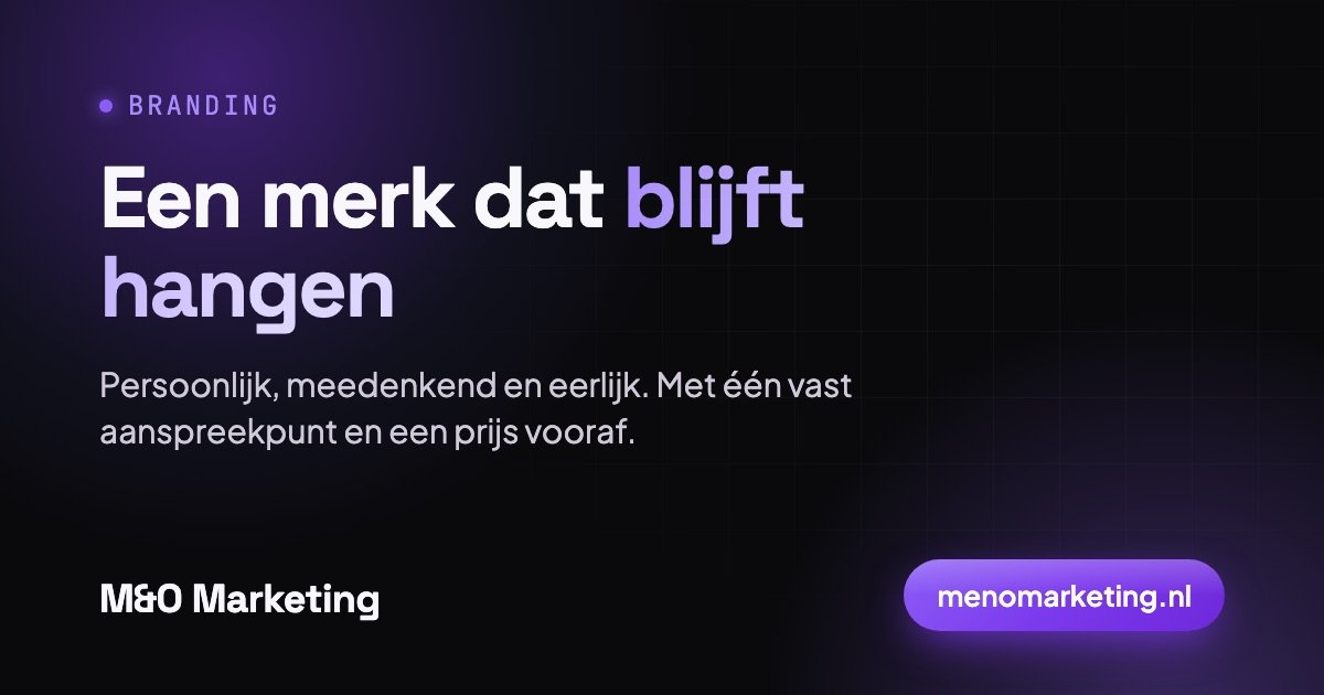 Branding en huisstijl: logo, kleuren en lettertypes van M&O Marketing